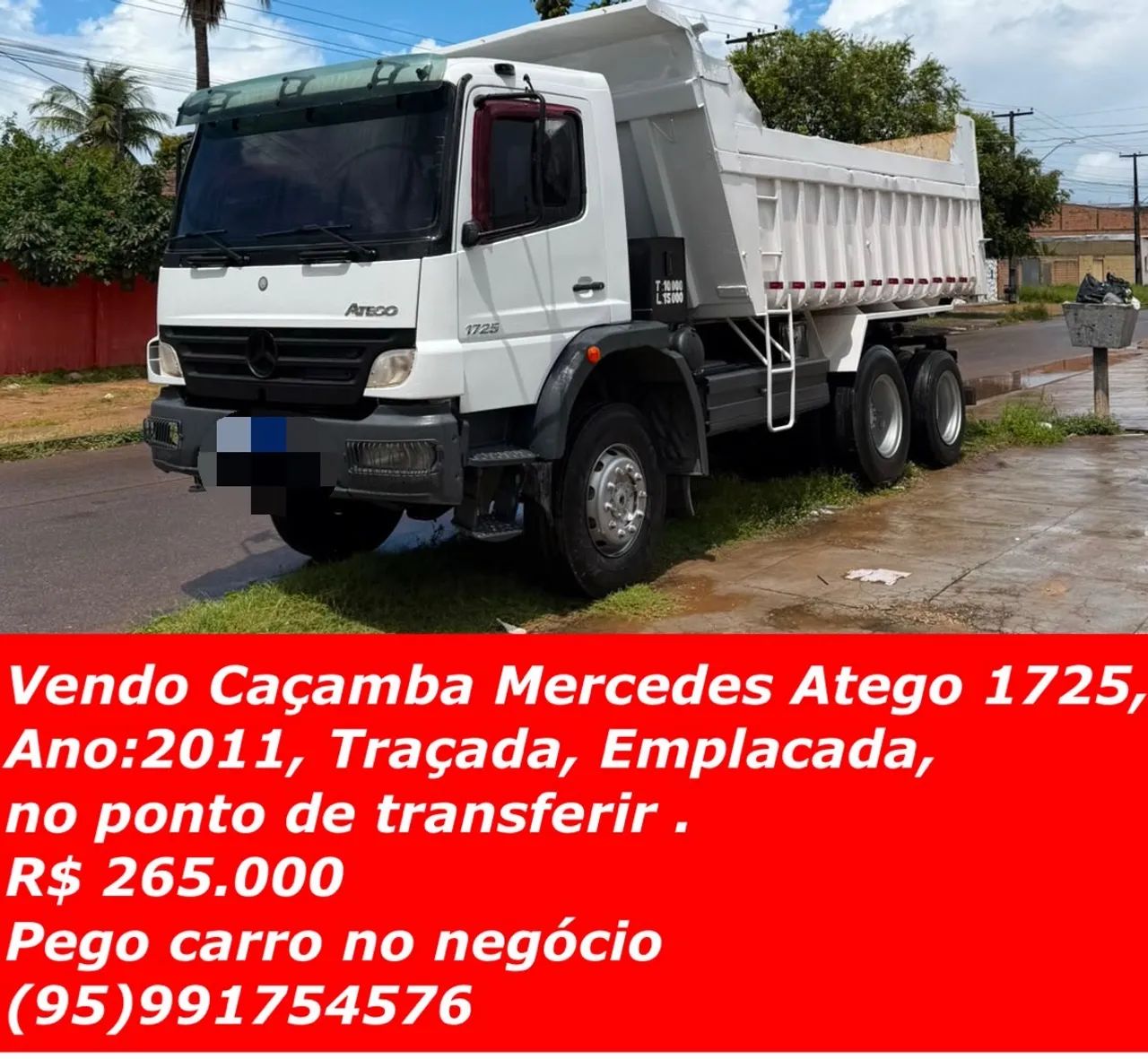 Caçamba Mercedes Atego 1725 Traçada
