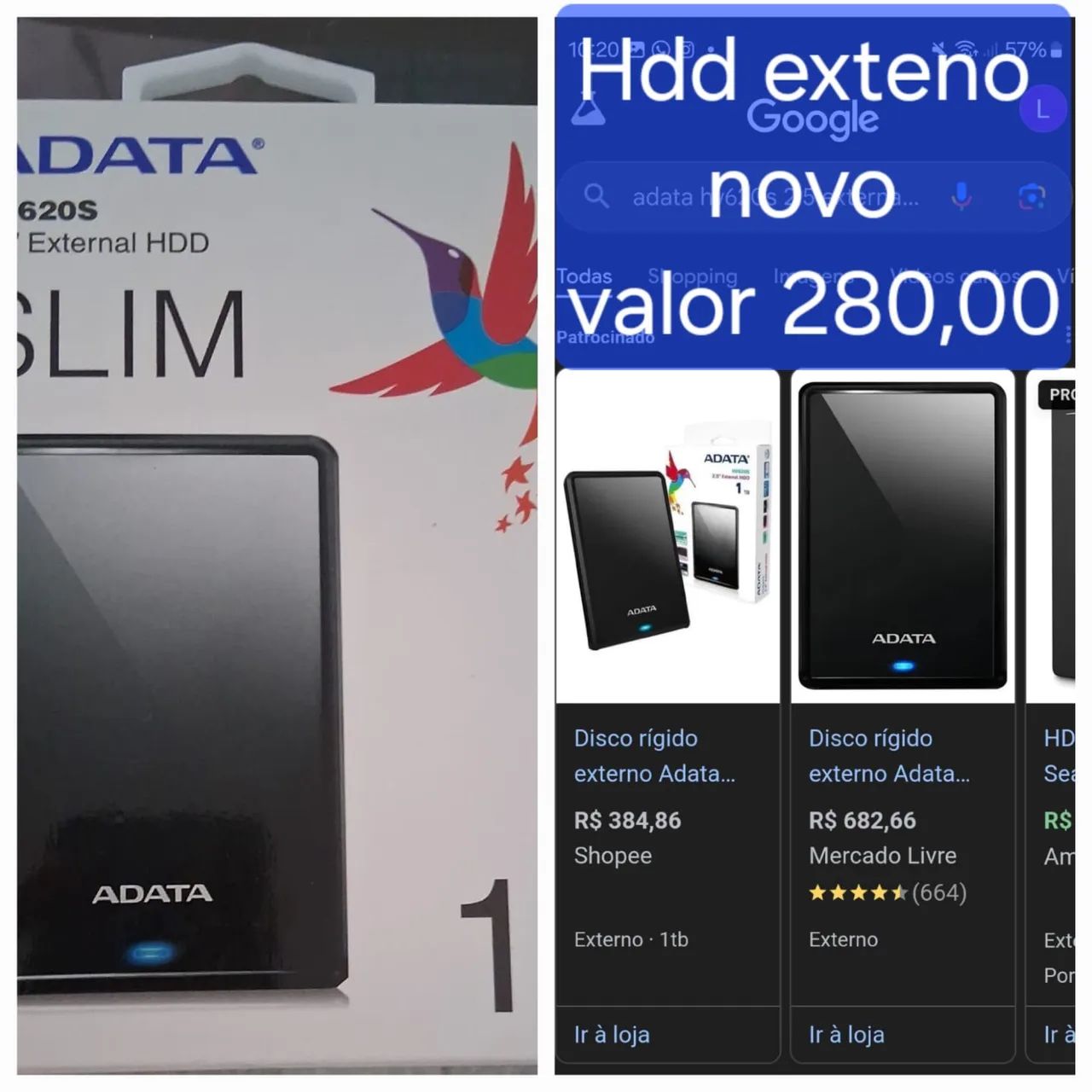 Vendo HDD externo novo
