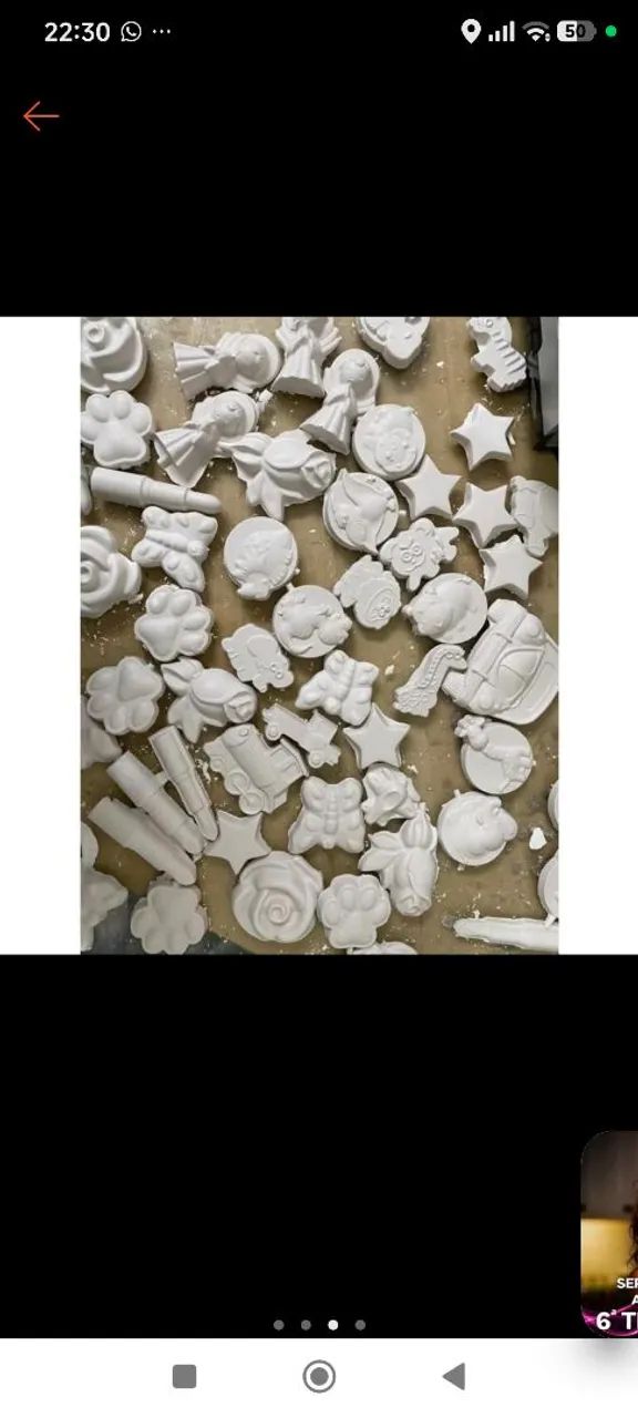 Pecinhas de gesso pra pintar 100und