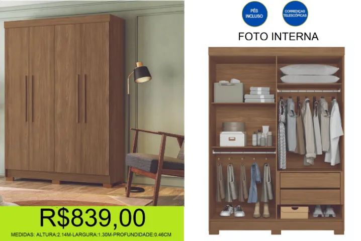 roupeiro - compacto - compre e retire hoje mesmo 