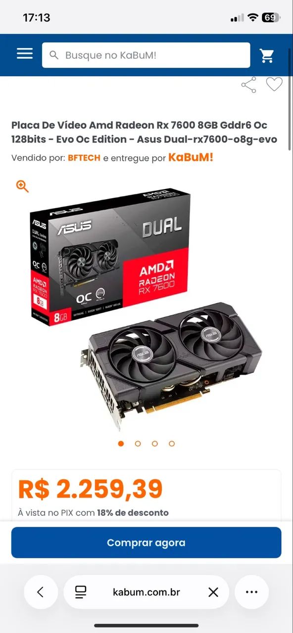 Placa de vídeo rx 7600 