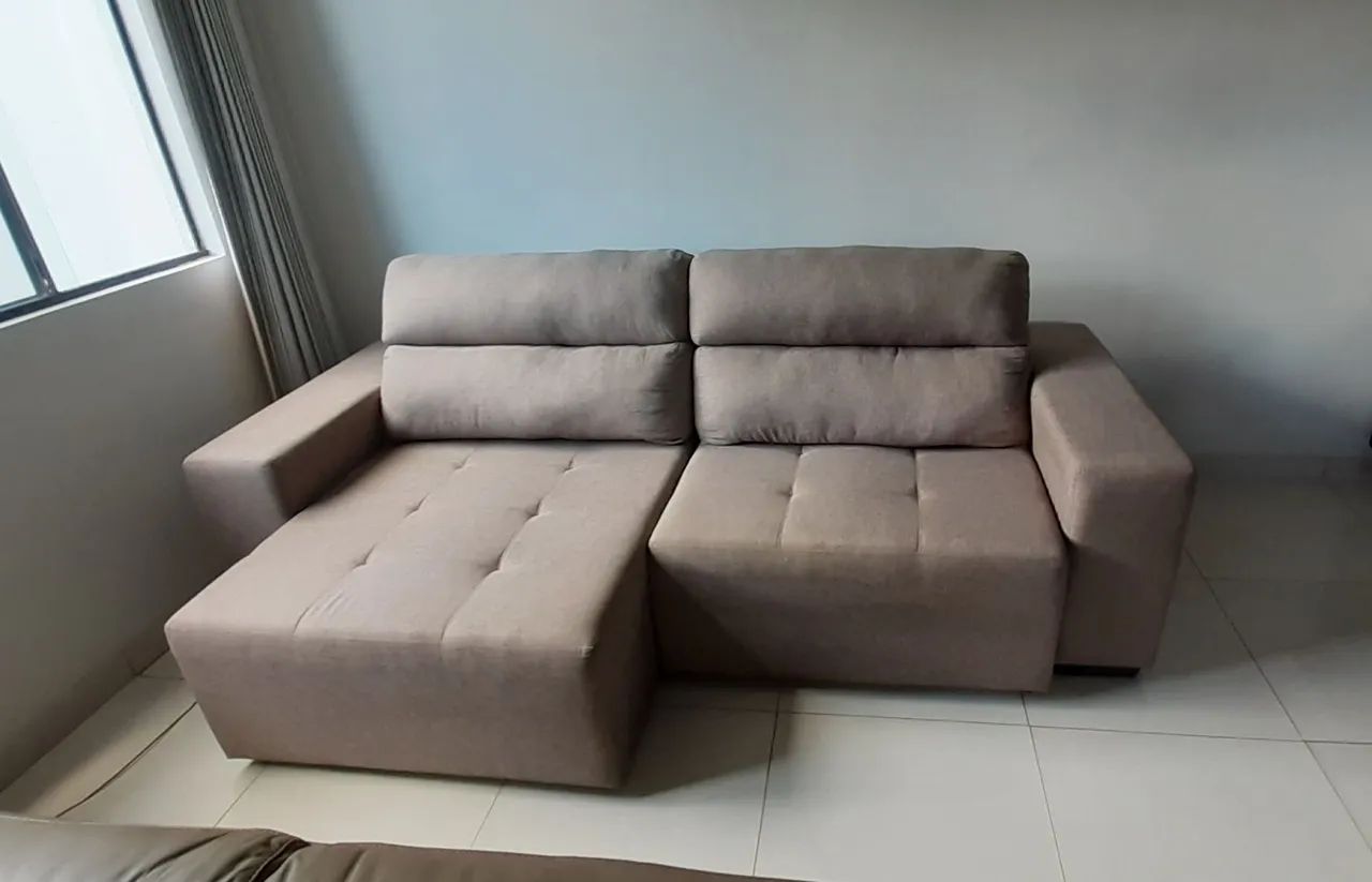 Sofá retrátil reclinável 3 lugares