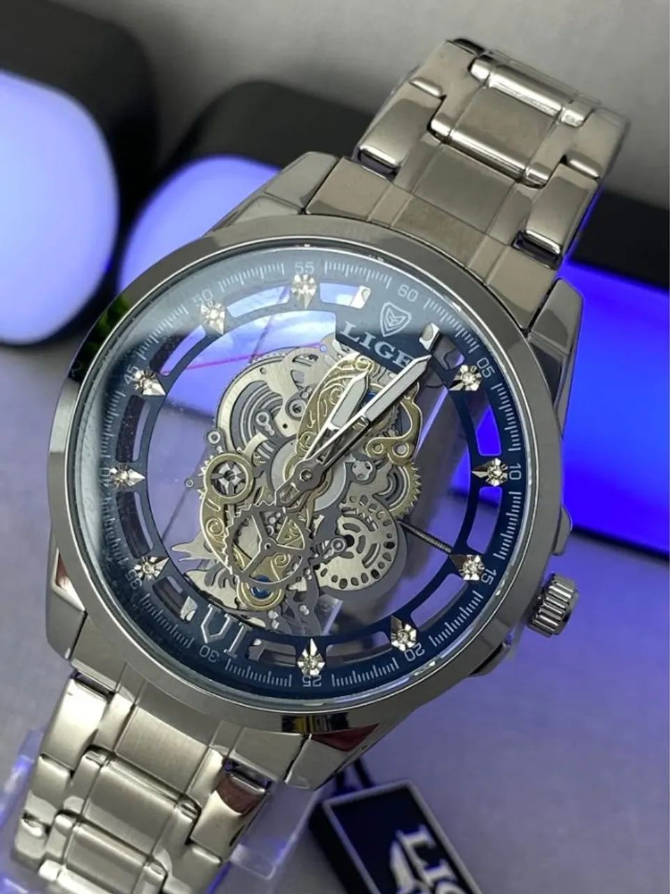 Relógio Esqueleto LIGE Modelo 8997 ORIGINAL PREMIUM! 
