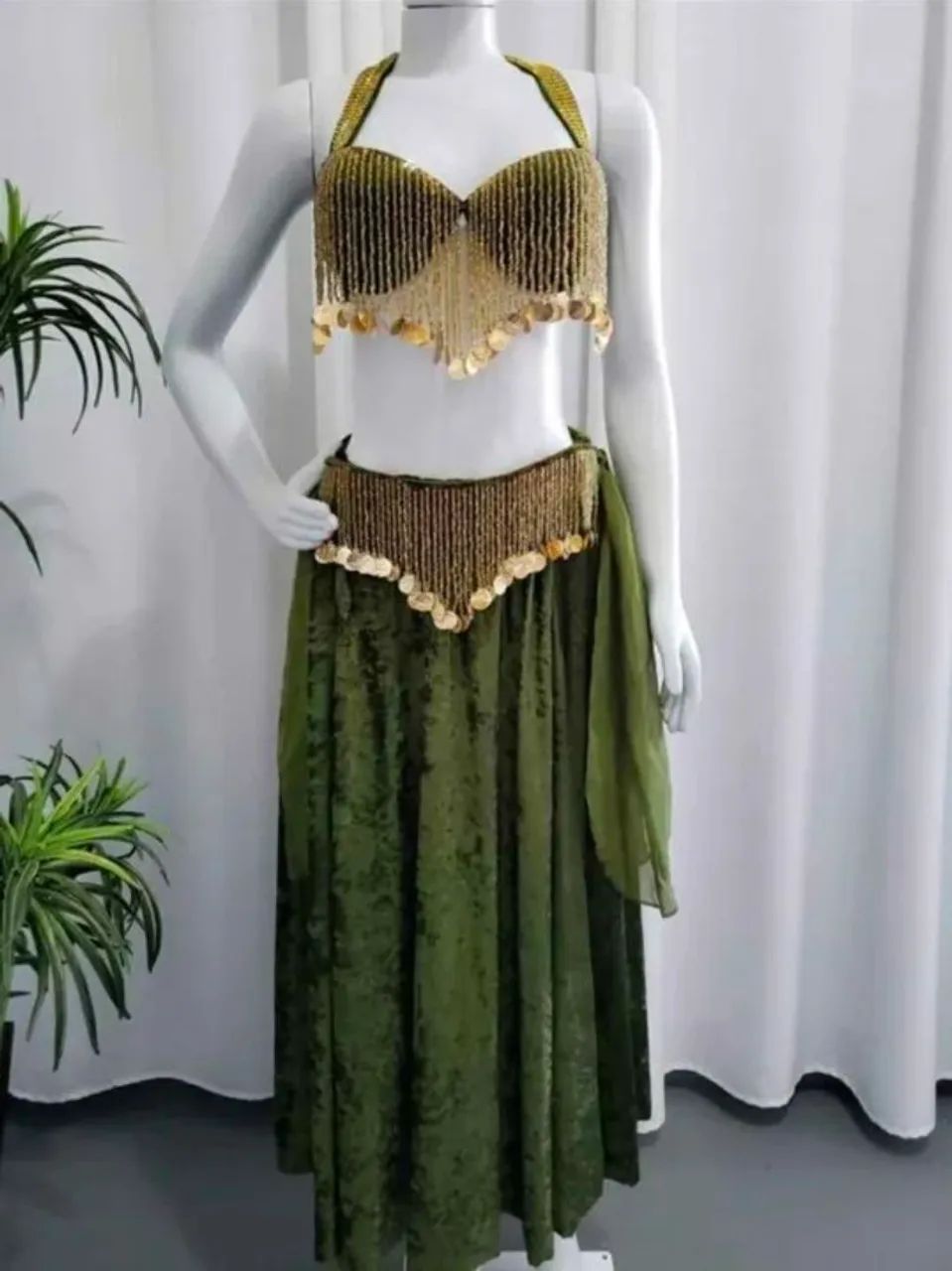 Roupa de Dança do Ventre - Verde - Tamanho M - Foto 5