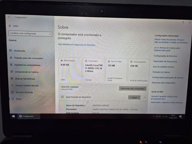 Notebook Dell Latitude E7440 i7, 8GB RAM e SSD 240GB - Foto 4