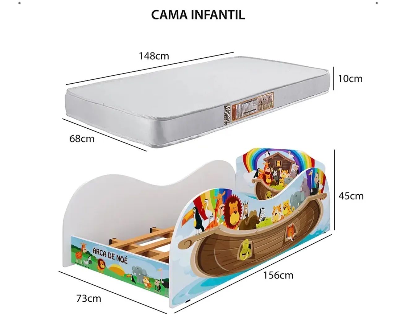 Cama infantil com colchão novo  - Foto 2