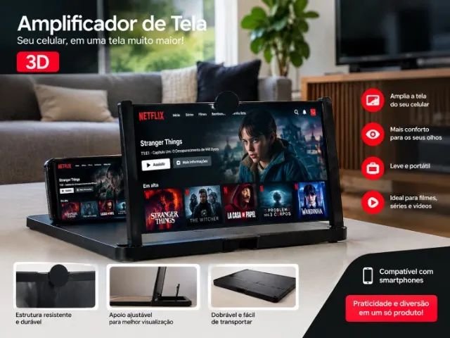 Amplificador de Tela 3D 10 Polegadas Para Celular - Foto 2