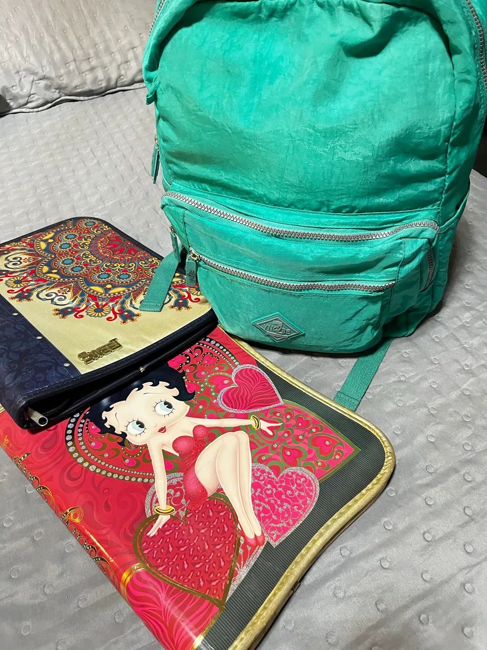 Mochila com fichários 