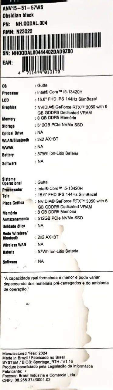 Notebook Acer v15, i5, rtx 3050  - Foto 2