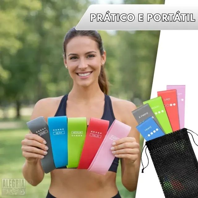 Kit 5 Faixa Elástica Super Mini Band Extensor Elástico Para Treino Resistência Funcional