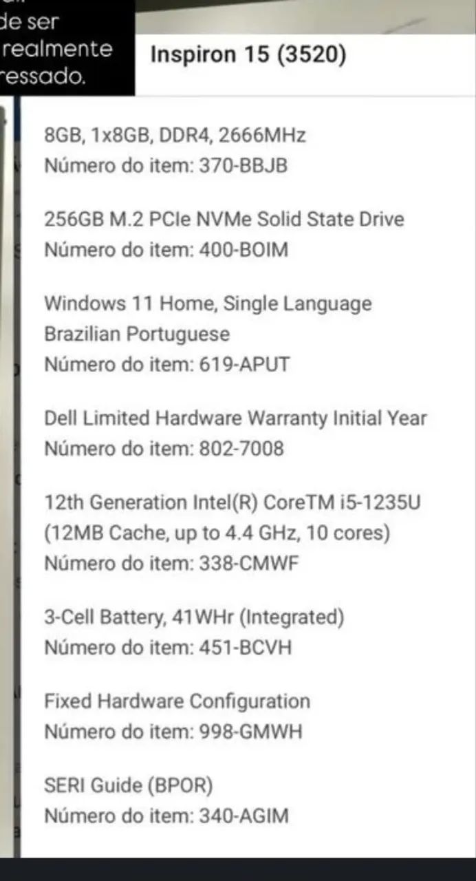 Notebook Dell inspiron 3520 - Foto 4