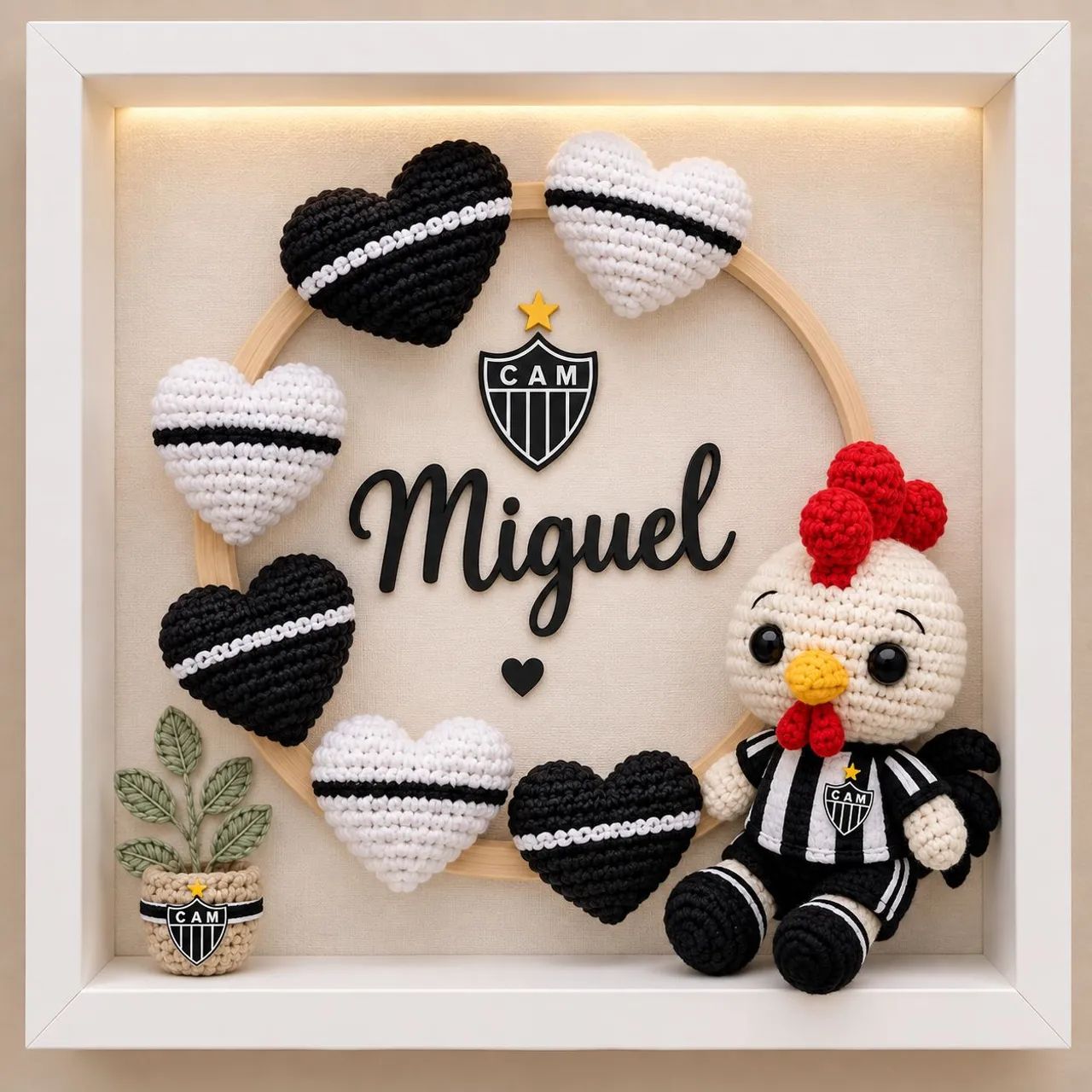 Porta maternidade do galo em crochê 