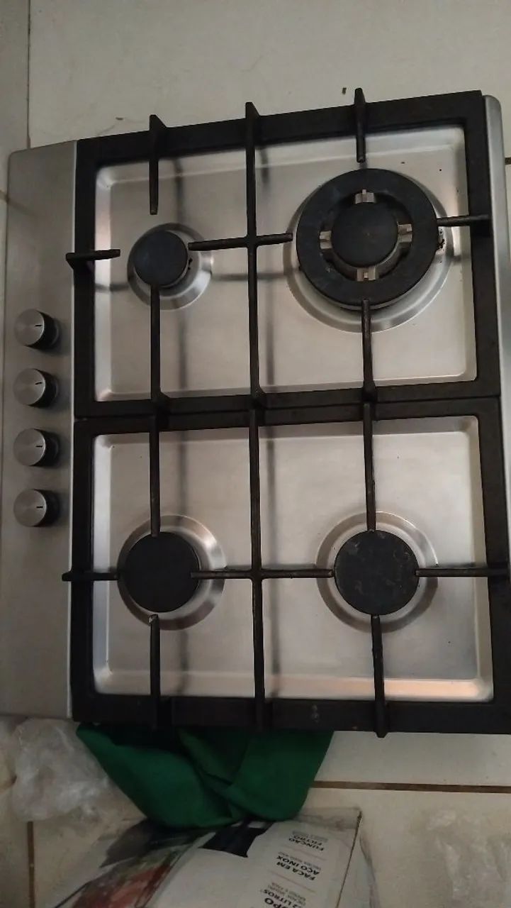 Cooktop Inox 4 Bocas Tripla Chama - Ferro Fundido - Foto 2