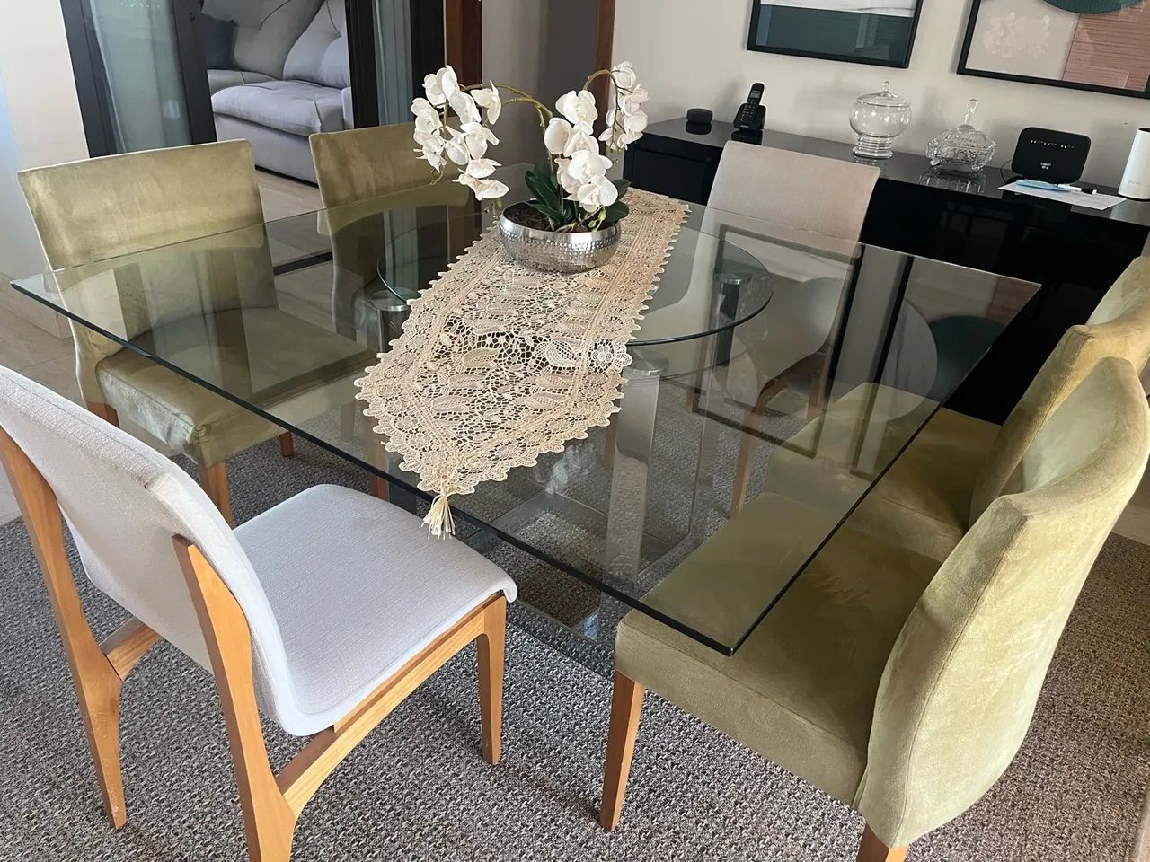 Mesa de jantar quadrada 6 lugares  - Foto 3