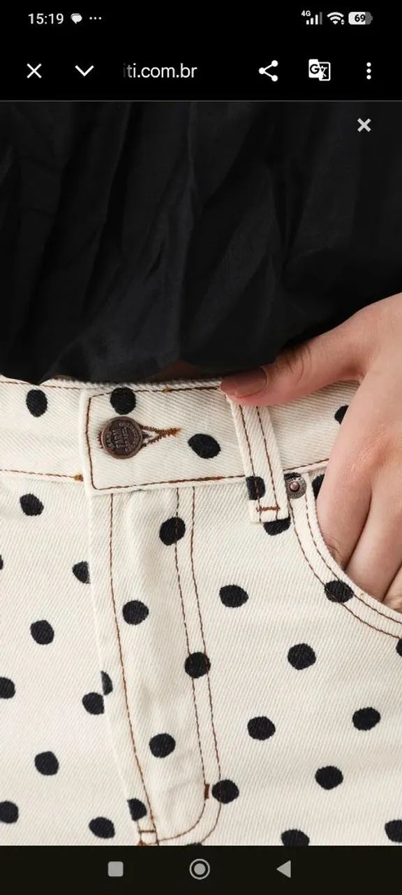 Poá Bolinha Bolso Frontal Casual Outono - Foto 5