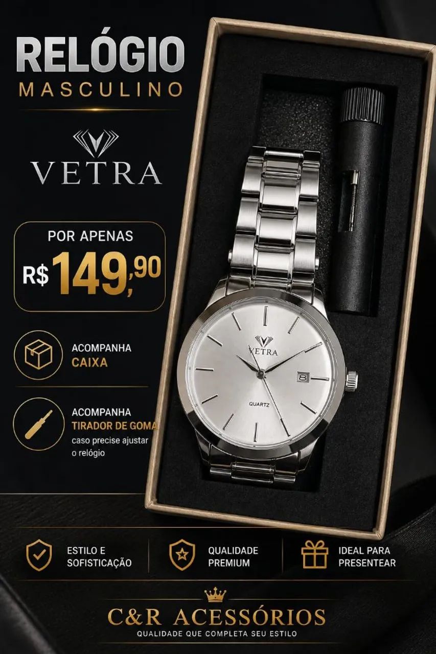 Relógio masculino vetra 