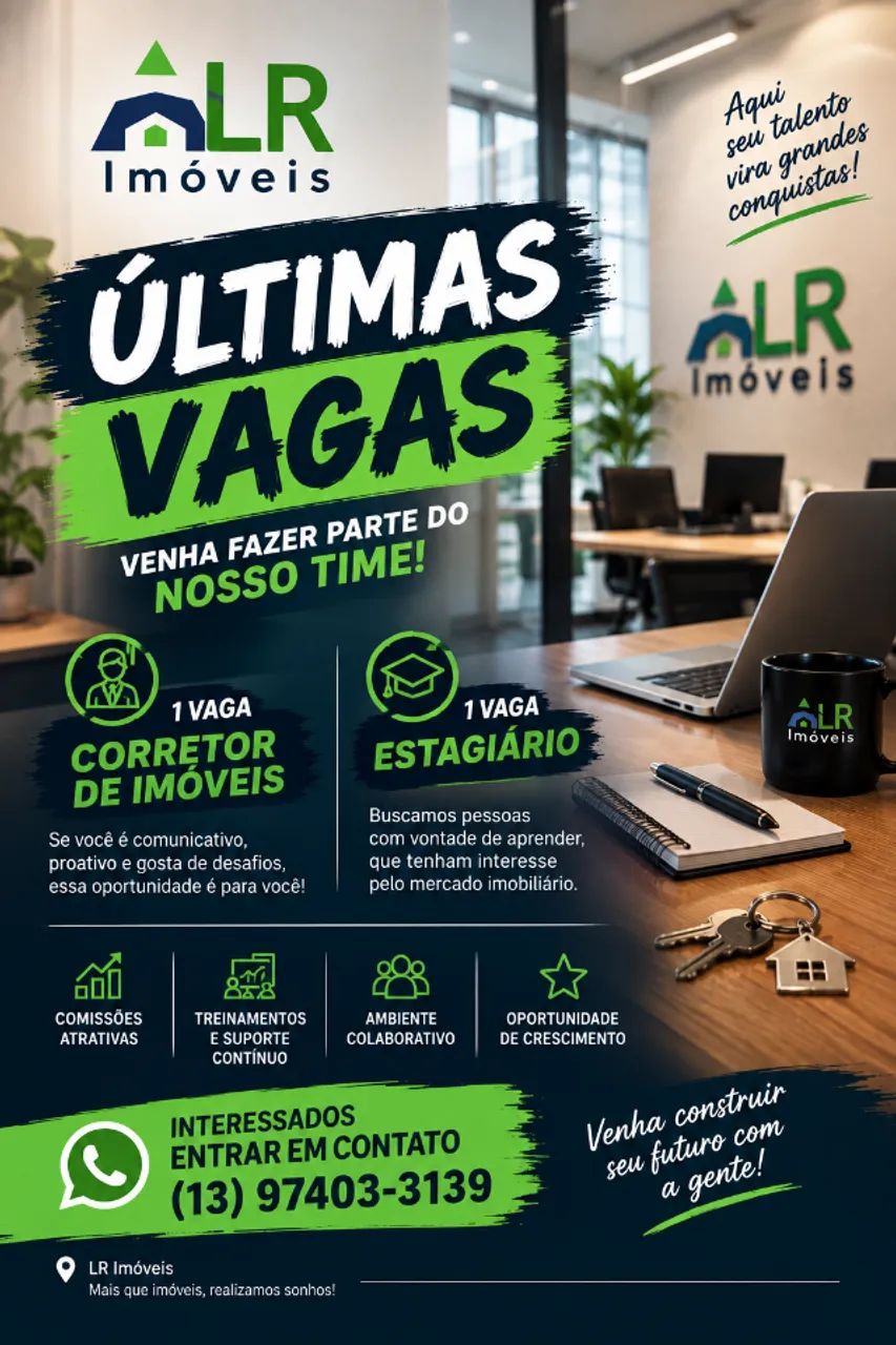 Vagas para corretor de imoveis e estagio