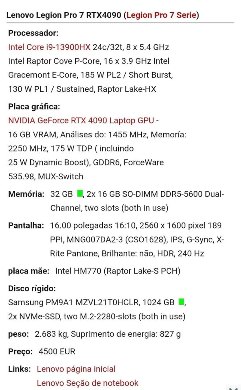 Notebook Legion RTX 4090 - Foto 4