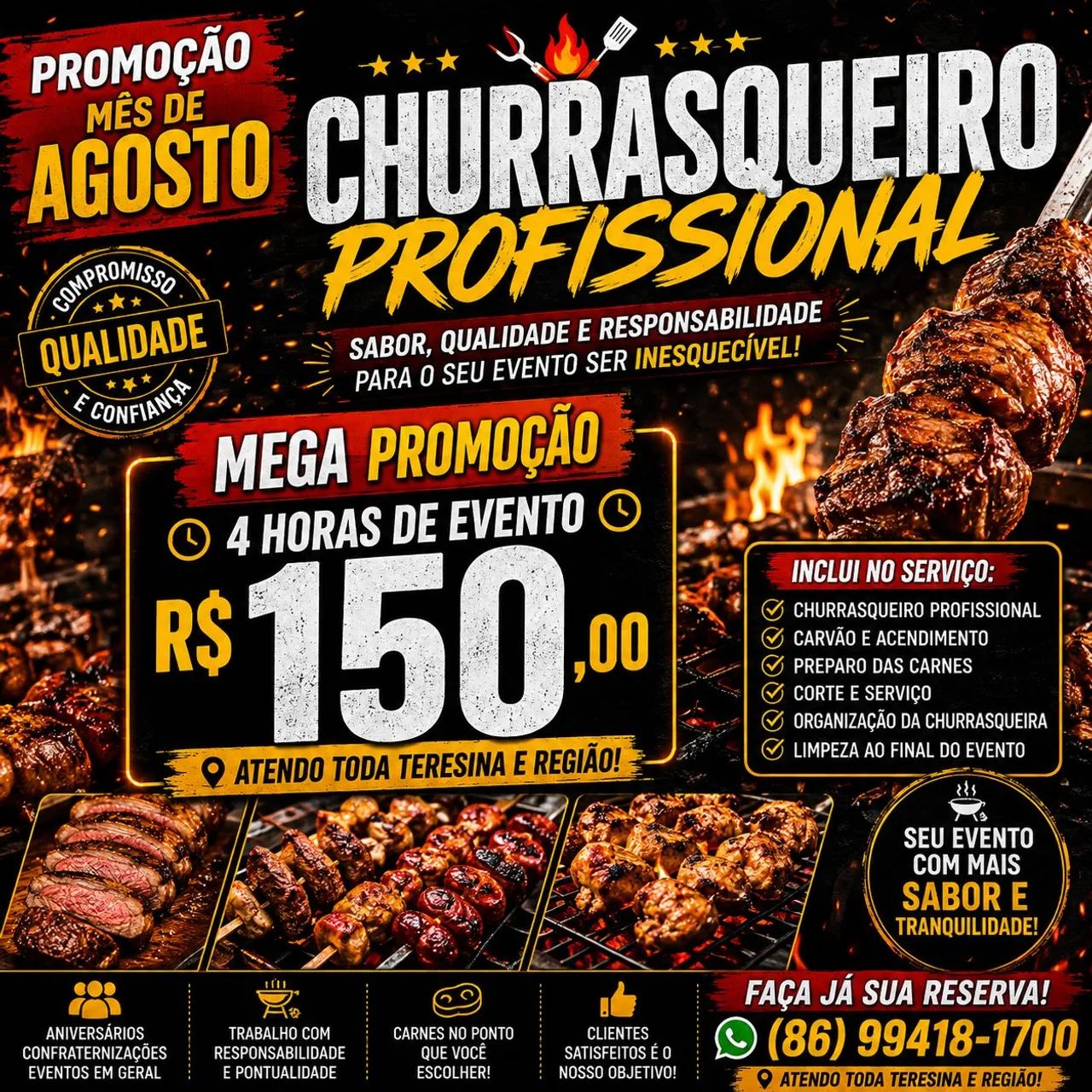 Churrasqueiro a domicílio 