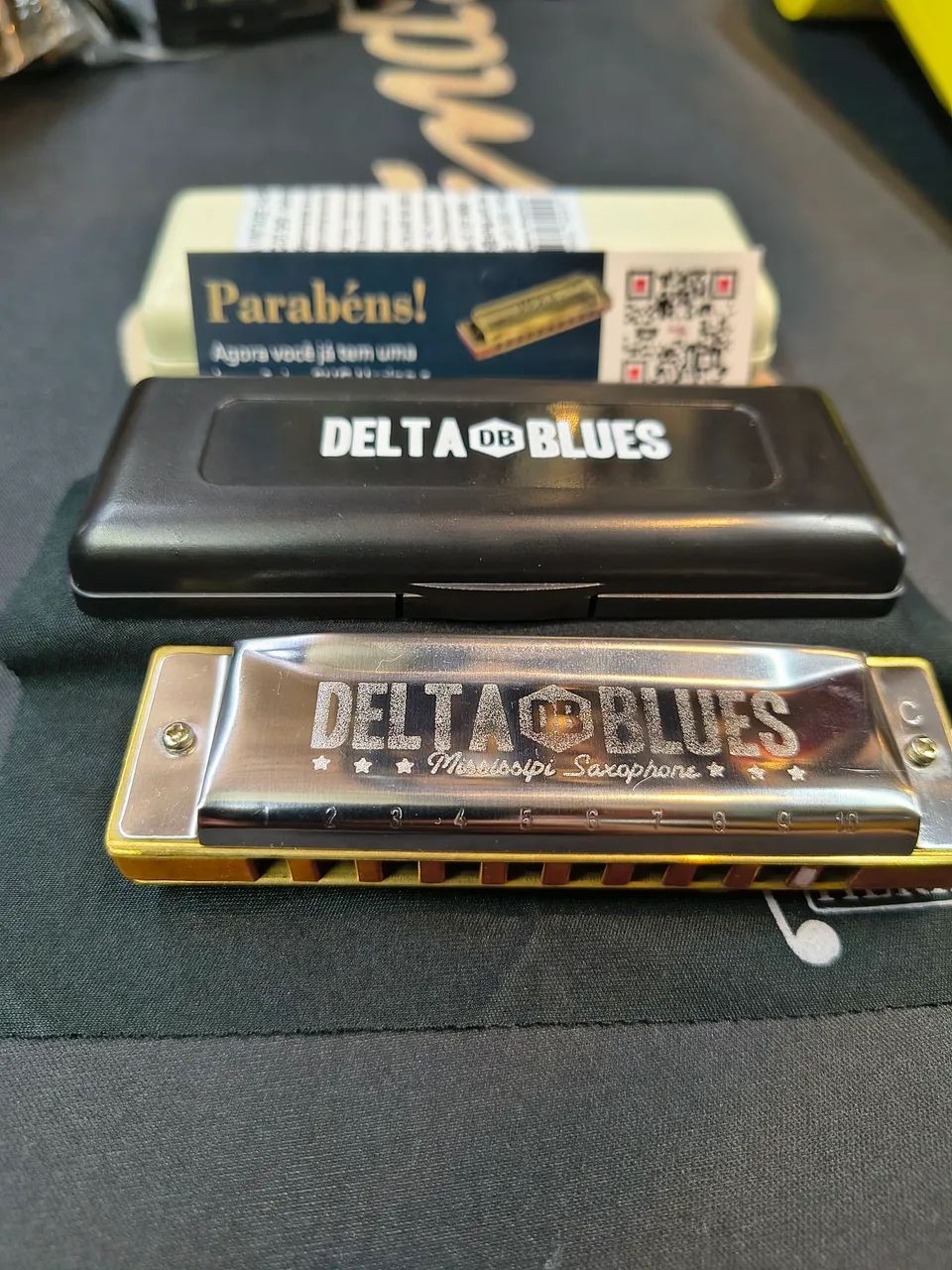 Gaita Hering delta blues 10 vozes com estojo compre o instrumento mais top do brasil - Foto 2
