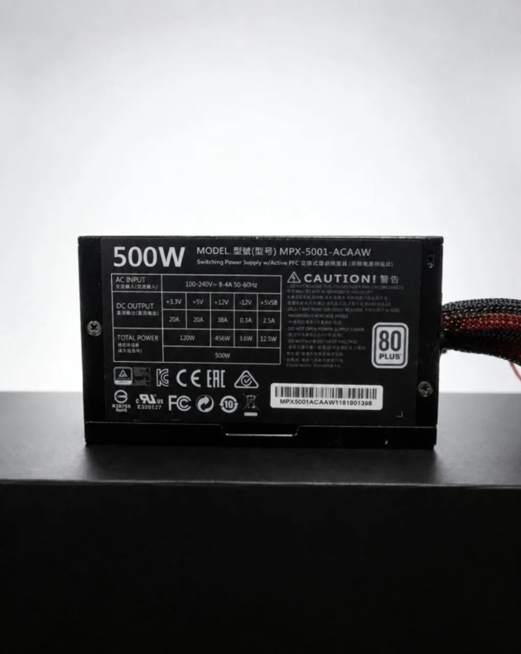 Fonte Cooler Master MasterWatt Lite 500W - 80 Plus (Ótimo Estado) - Foto 2