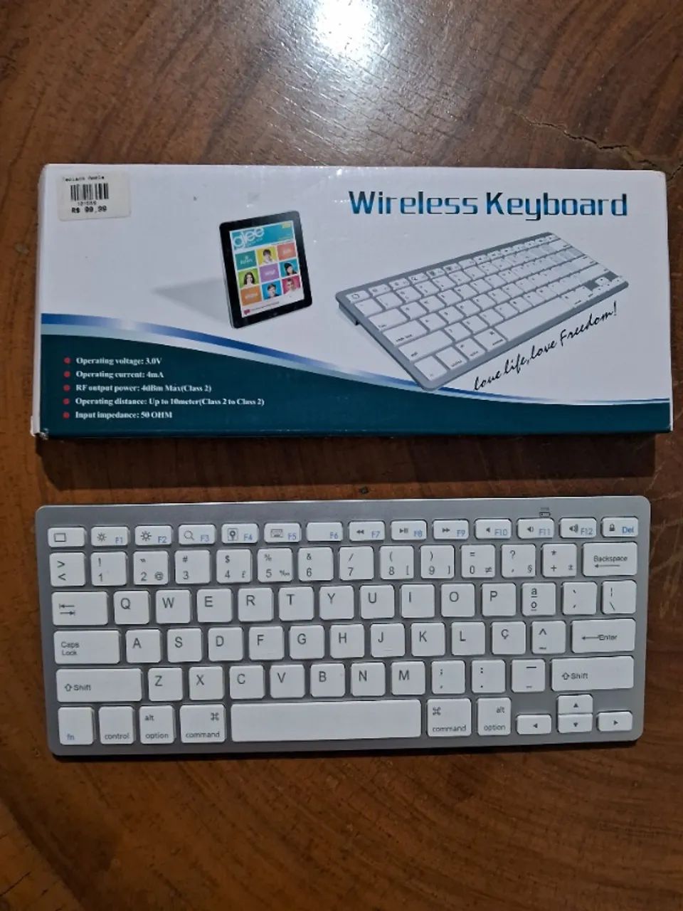Teclado Wireless Bluetooth Modelo BK6001 Branco