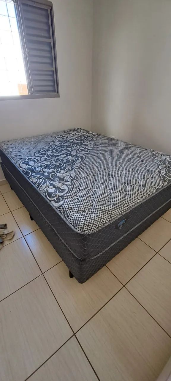 Cama Box Casal Ecoflex + Colchão | Excelente estado