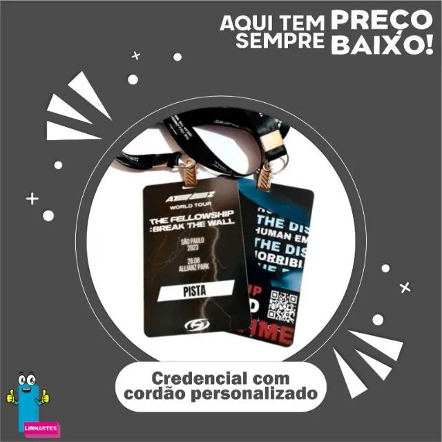 Credenciais personalizadas que transmitem profissionalismo.