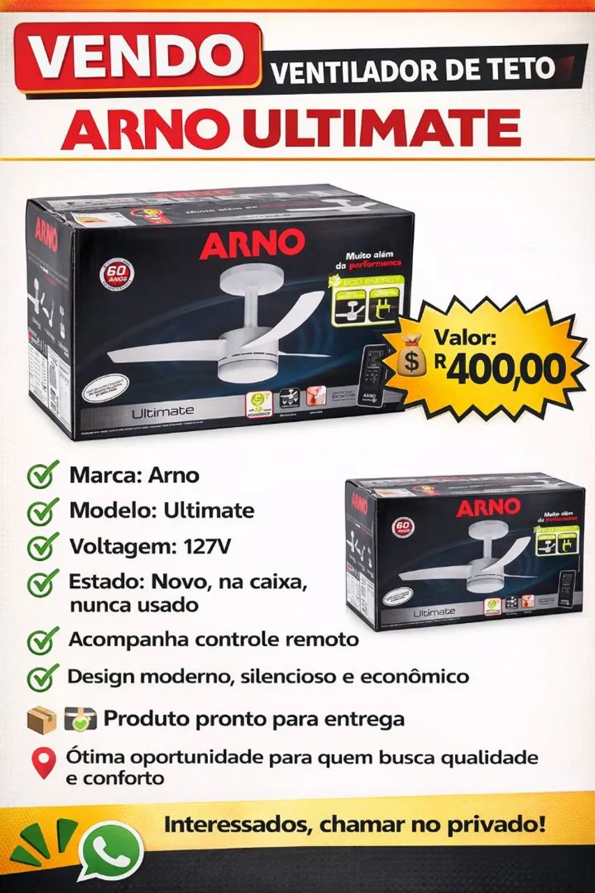 Ventilador de teto Arno Ultimate 