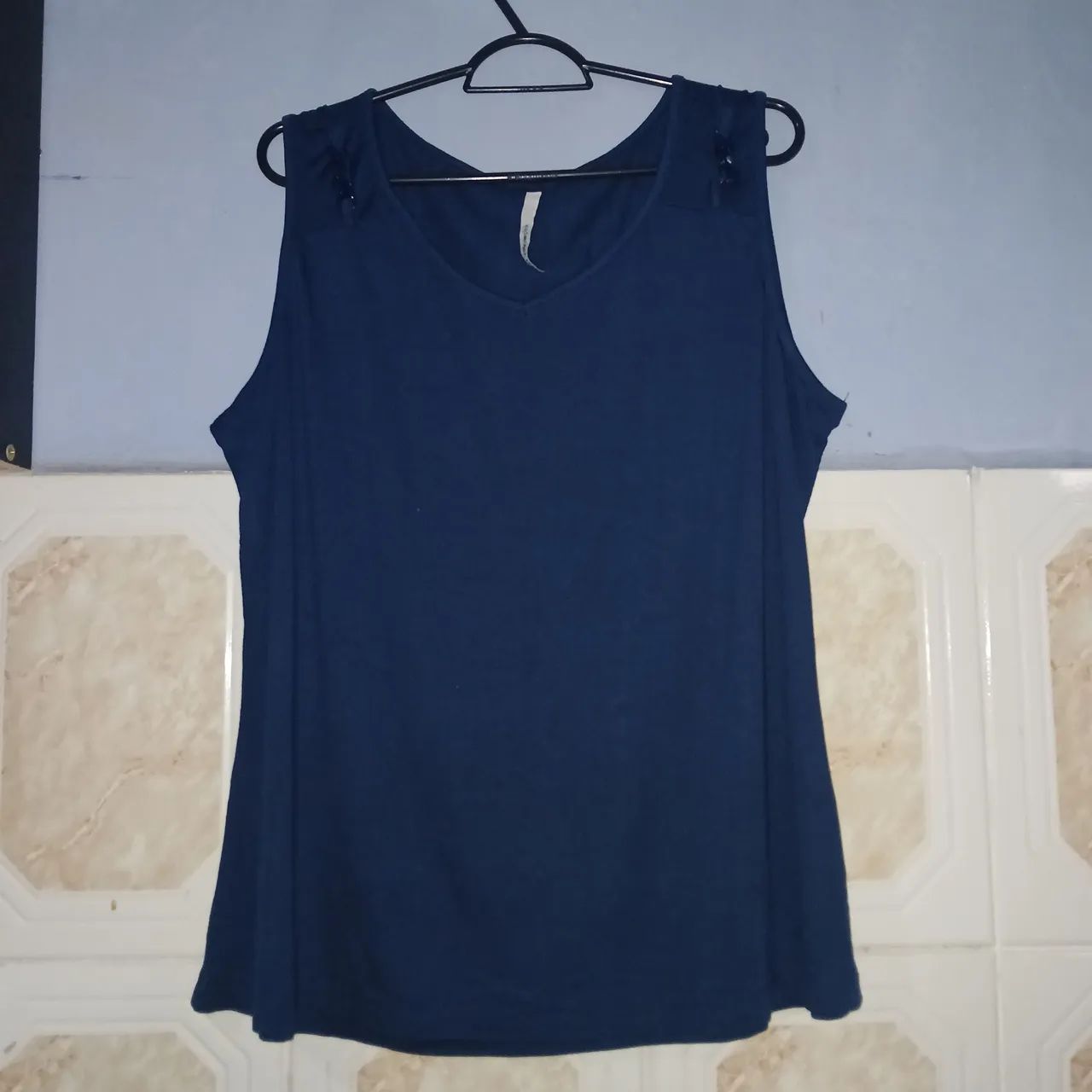 Camiseta regata azul escuro - Foto 3