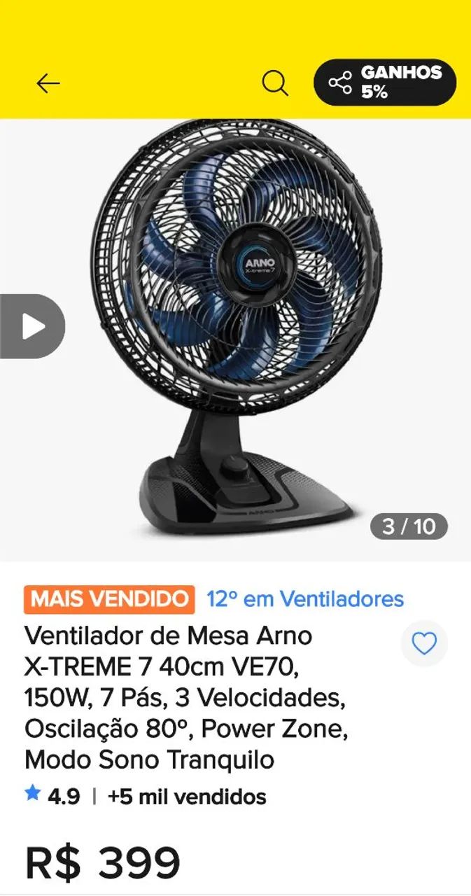 Ventilador XTREME 7 Arno - Foto 5