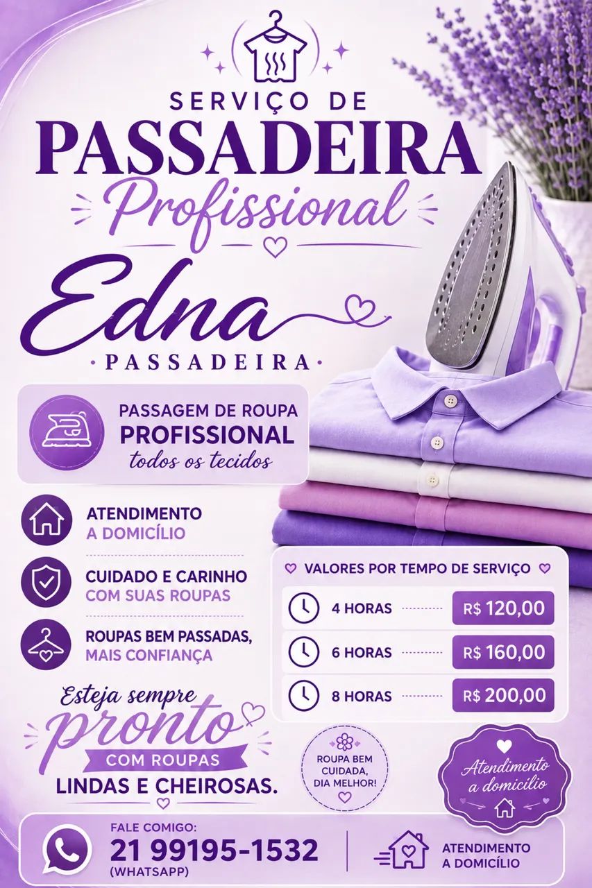Serviços de passadeira.