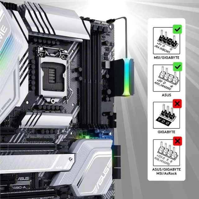 KIT | Adaptador Conector para Placa Mãe 24P ATX ARGB 90 Graus KIT - Foto 3