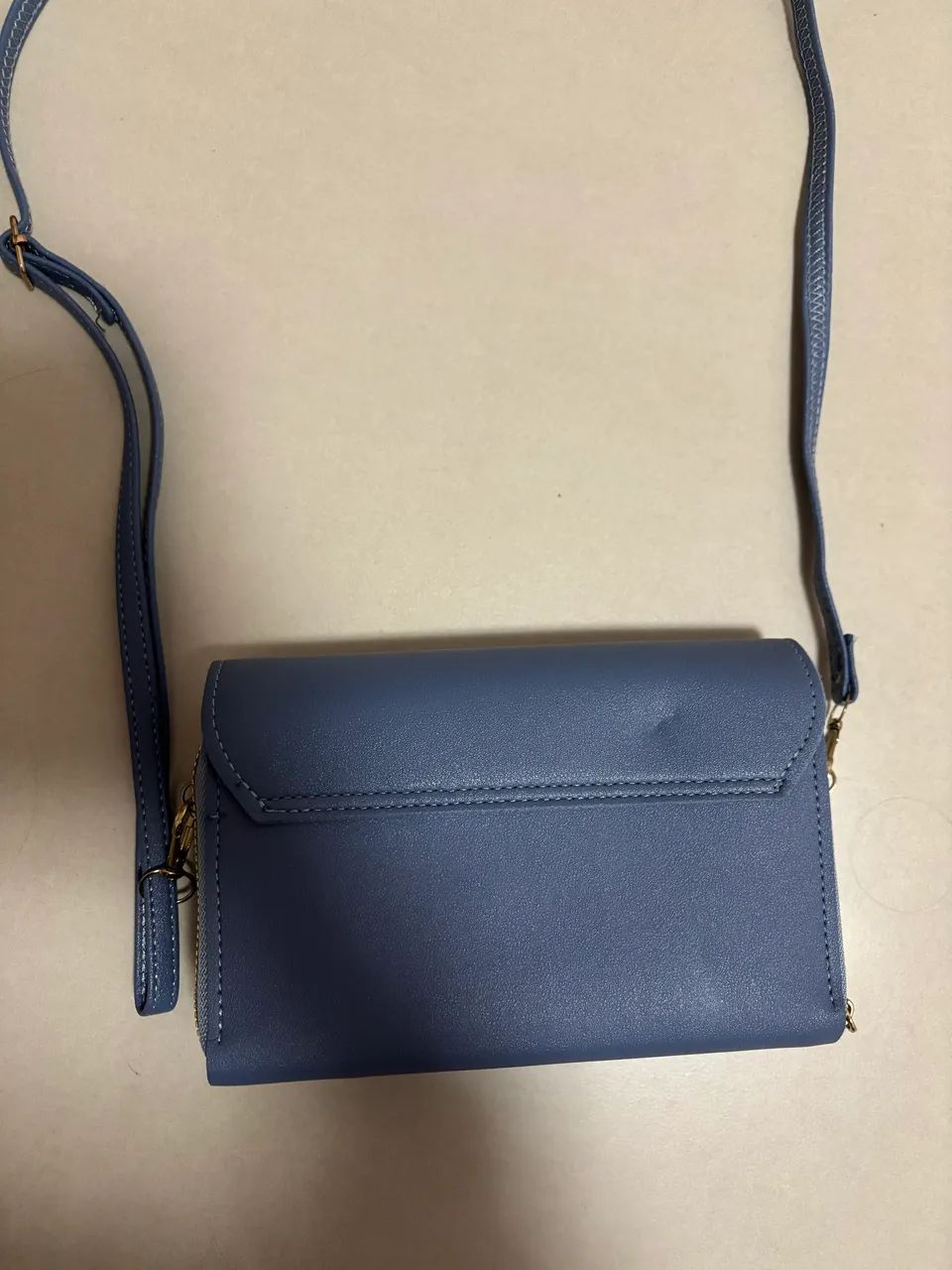 Bolsa nova couro azul carteira - Foto 2