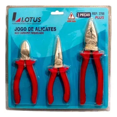 Jogo De Alicates Universal Corte e Bico 3 Peças 1000v Lotus - Foto 4