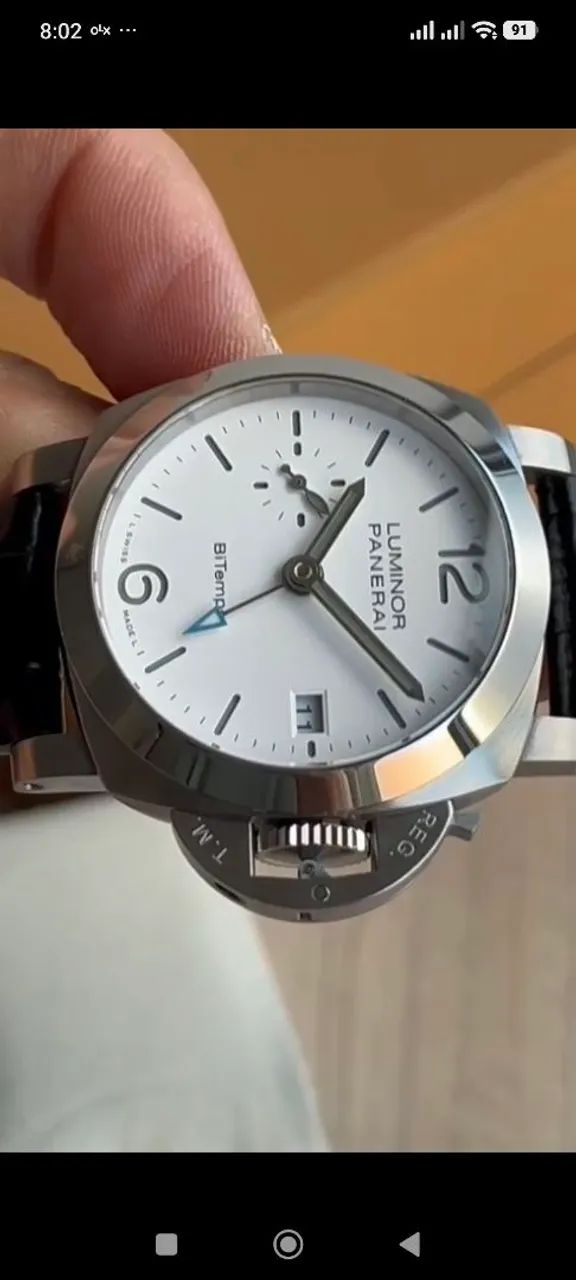 RELÓGIO PANERAI BI TEMPO/ DIAL BRANCO/ 40 MM/ S.C - Foto 3