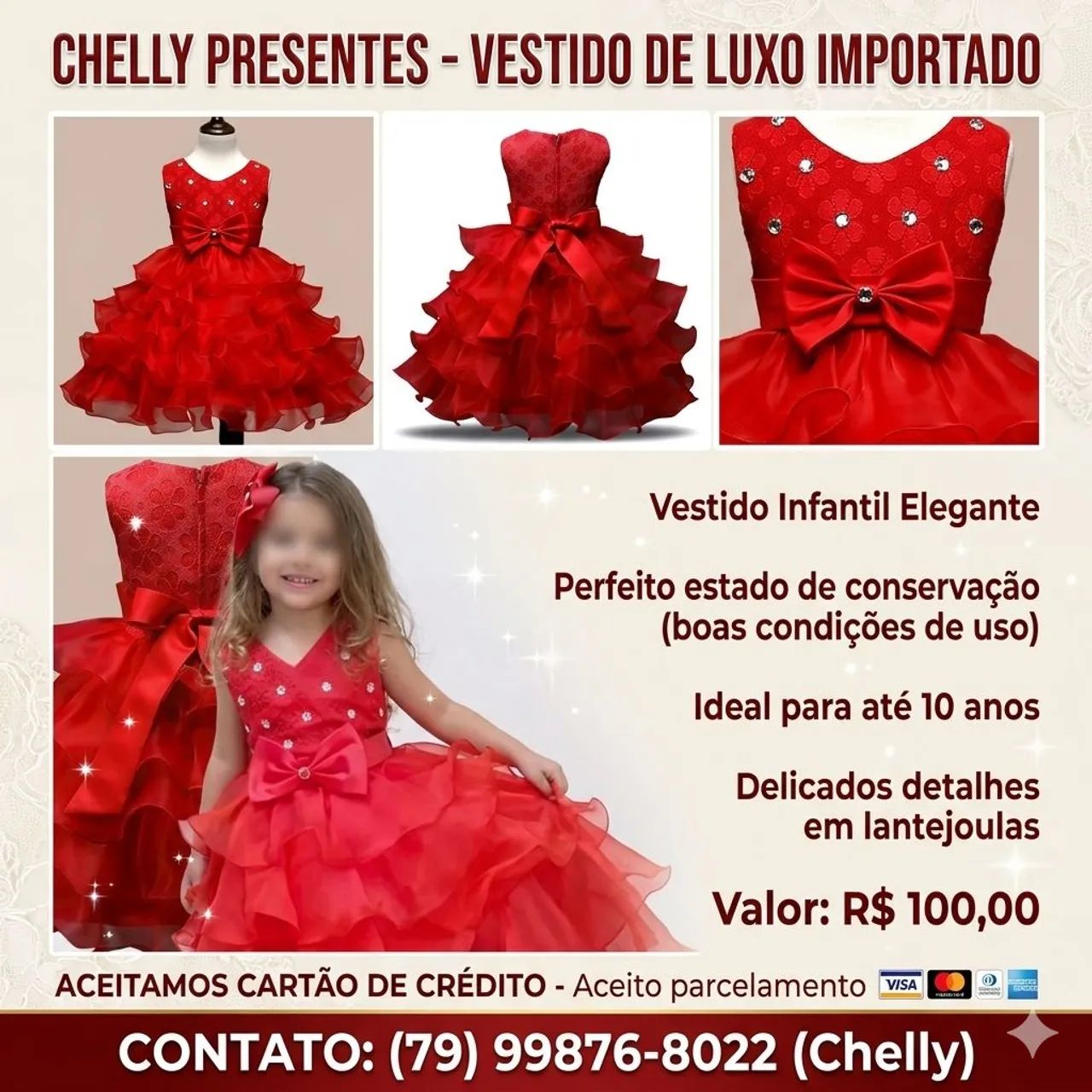 Vestido infantil importado tamanho 10 anos 