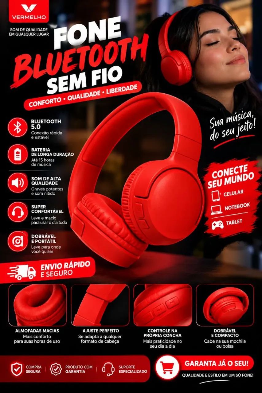 FONE BLUETOOTH SEM FIO 