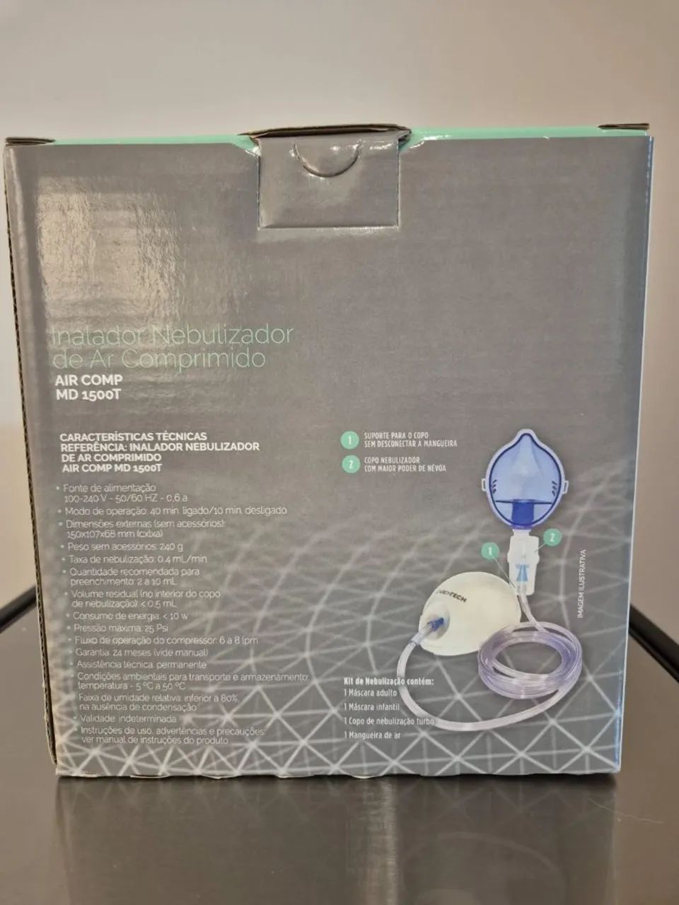 Inalador Nebulizador Caretech Air Comp MD 1500T - Foto 4