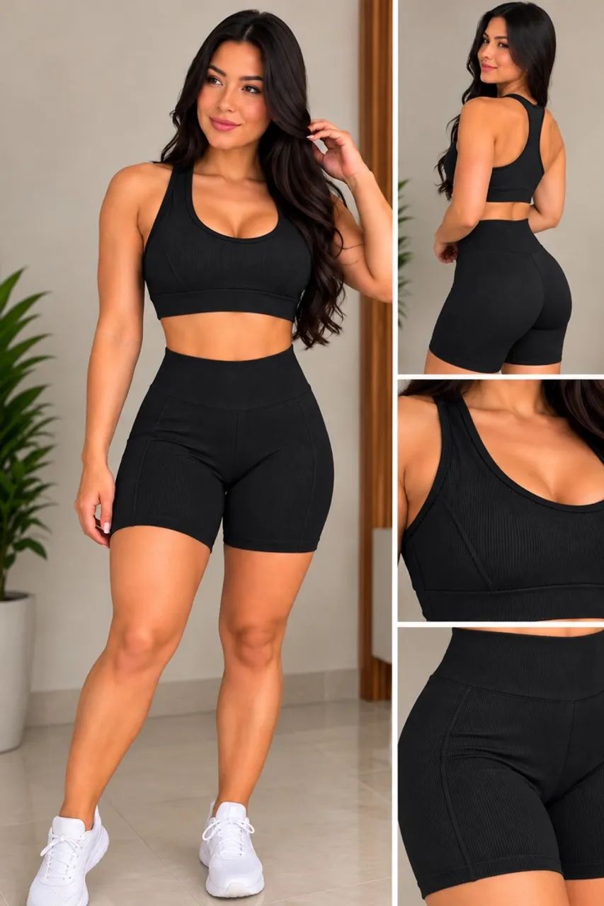 Conjunto Short e Top Canelado - Foto 2