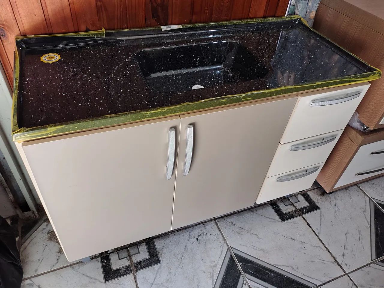 Com entrega balcão de pia e cuba marmorite novos  - Foto 2