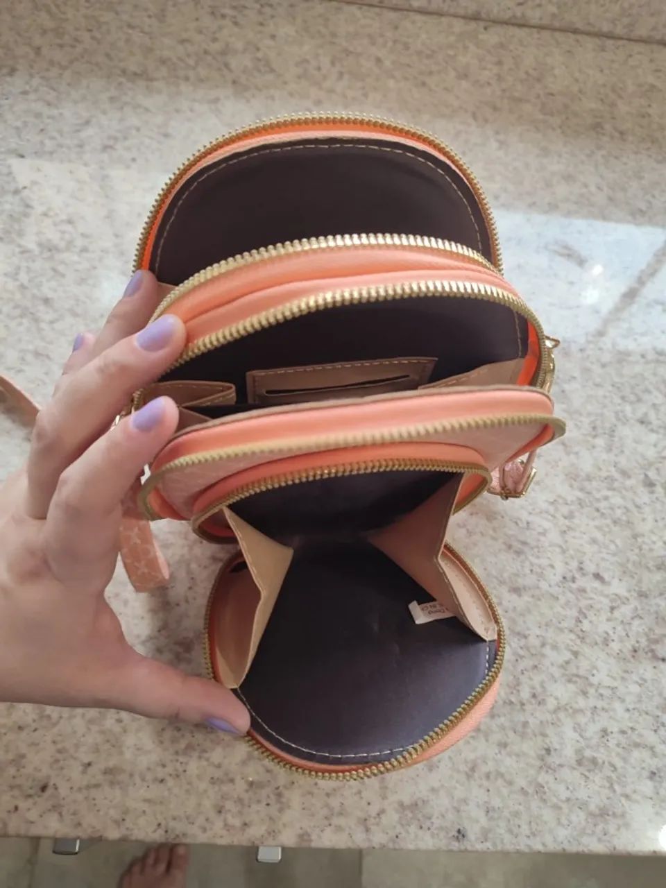 bolsa lateral 3 compartimentos - rosa - Foto 4