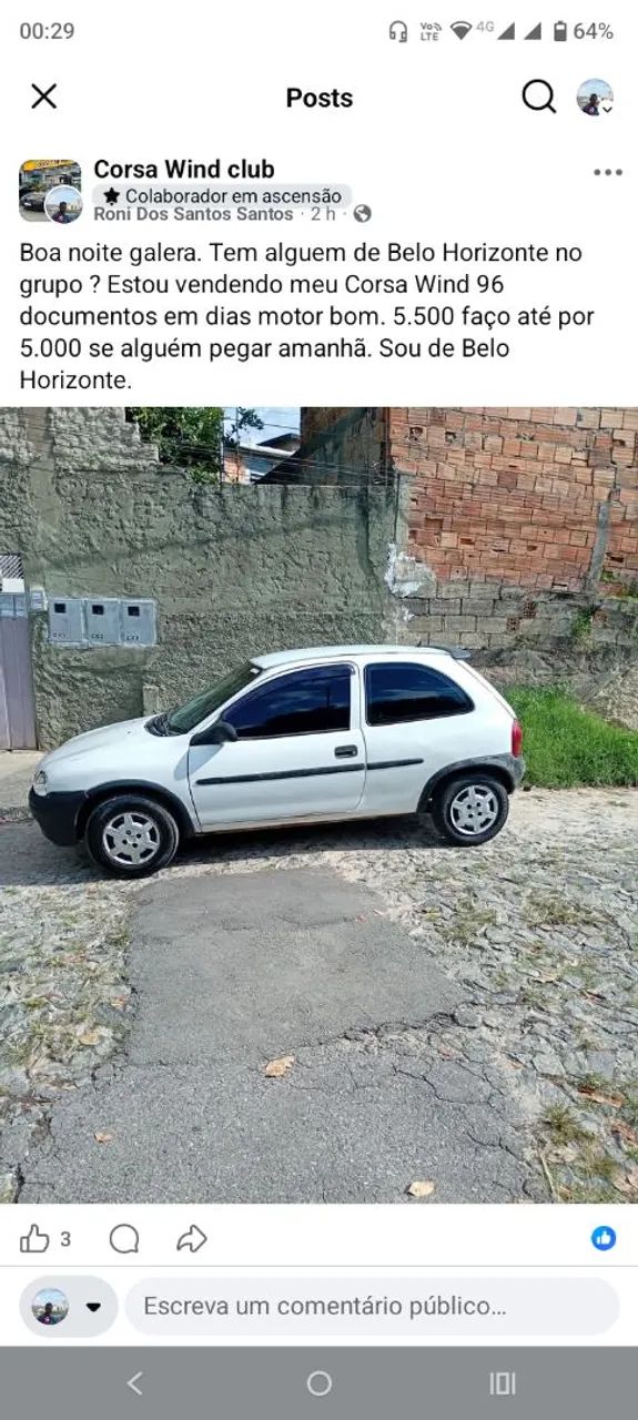 Chevrolet Corsa Wind 1.0 MPFI / EFI 2P (álcool) 1996