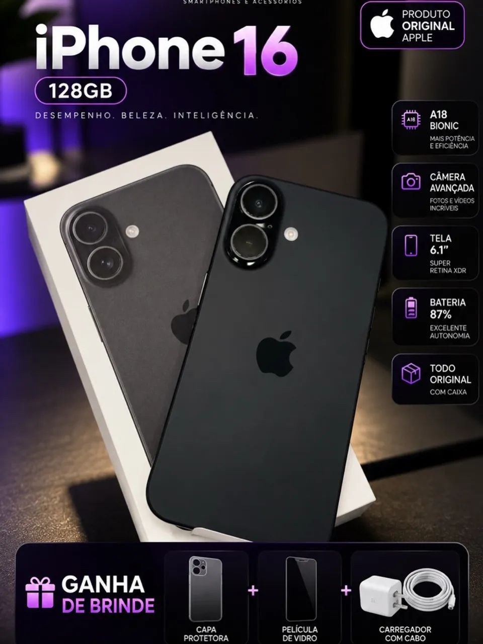 iphone 16 128gb com caixa 