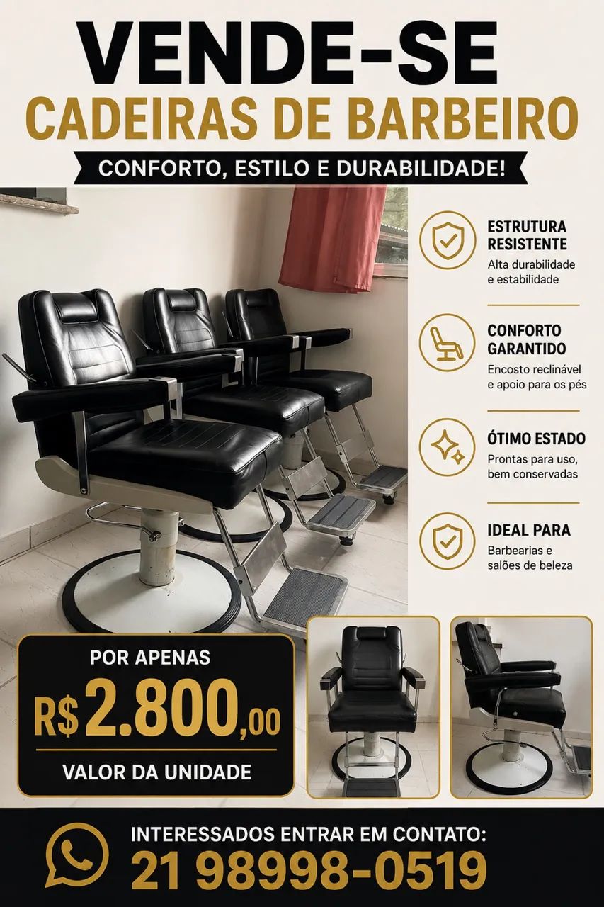 Cadeira para salão/barbearia 