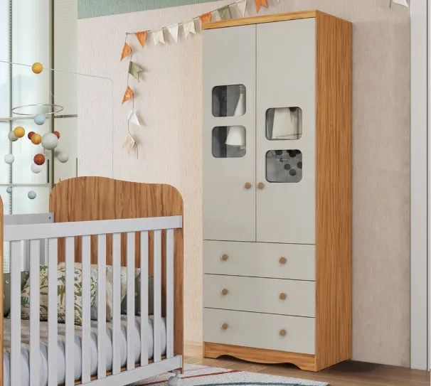 Roupeiro Infantil Lumi 2 Portas, 100% MDF  - Foto 2