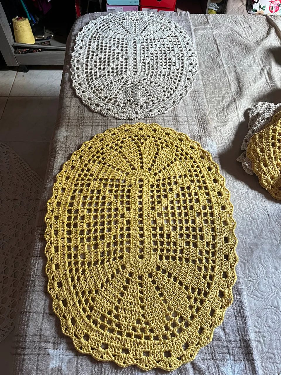 Kit 2 Tapetes De Crochê 100% Algodão  - Foto 2