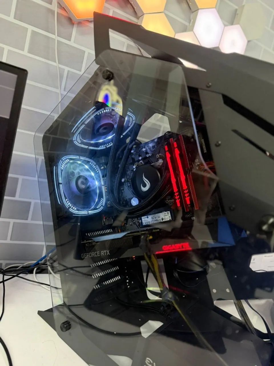 Pc gamer AMD Ryzen 7 5700X 8-Core Processor Placa mãe Asus b450M-A Prime Water  - Foto 5
