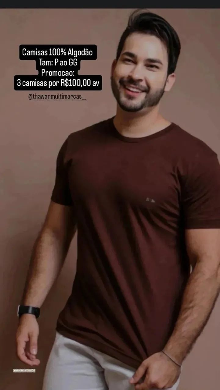 Camisas Basicas Lisas 3 por R$100 pix - Foto 2