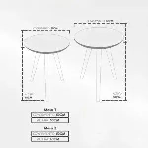 Conjunto de Mesa de apoio Valência com vidro espelhado - Foto 3